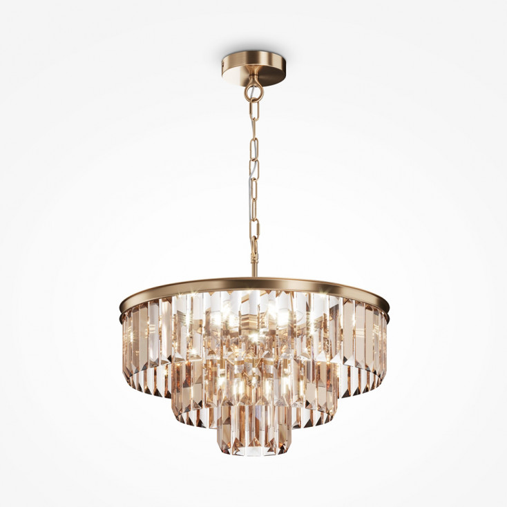 Lampadario piccolo in metallo con diffusori in vetro in stile moderno