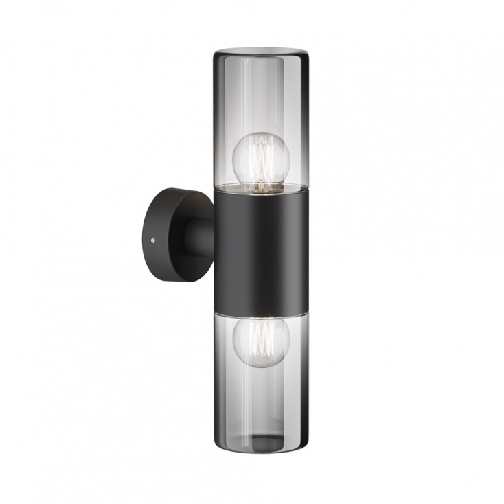 Lampada da muro per esterno struttura in alluminio e doppio diffusore in vetro