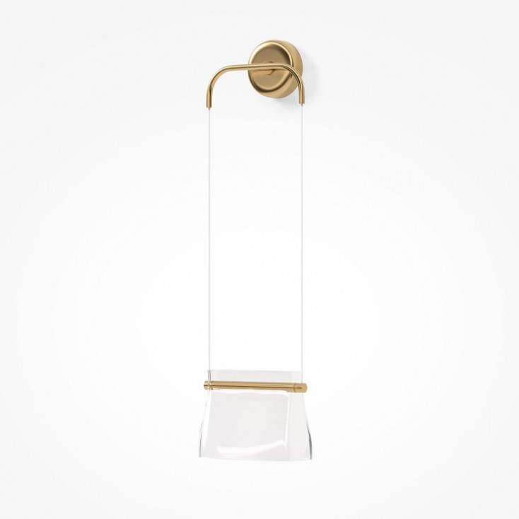 Lampada da parete a LED in metallo con diffusore in vetro dal design moderno