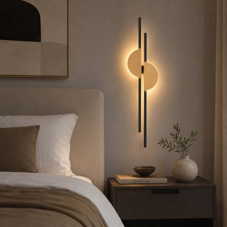 Lampada da parete sx moderna in alluminio con doppio diffusore a led
