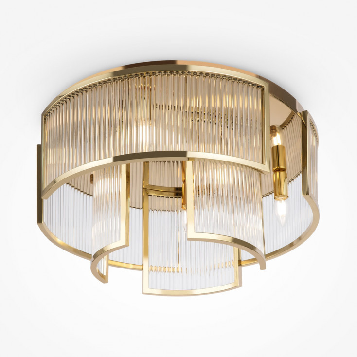 Lampada da soffitto con struttura moderna in metallo e diffusore in vetro