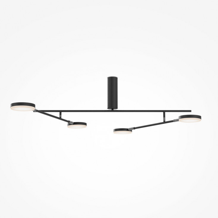 Lampada da soffitto in metallo con 4 diffusori a led dal design moderno