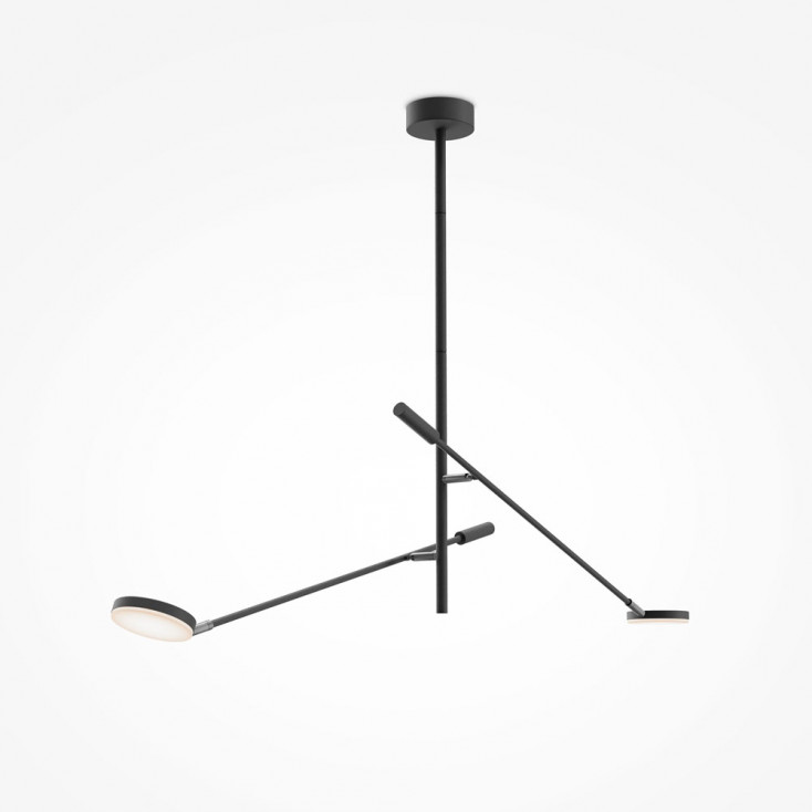 Lampada da soffitto in metallo con due diffusori a led dal design moderno