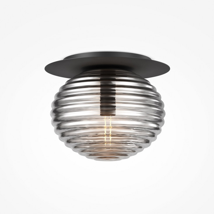 Lampada da soffitto moderna con struttura in metallo e diffusore in vetro