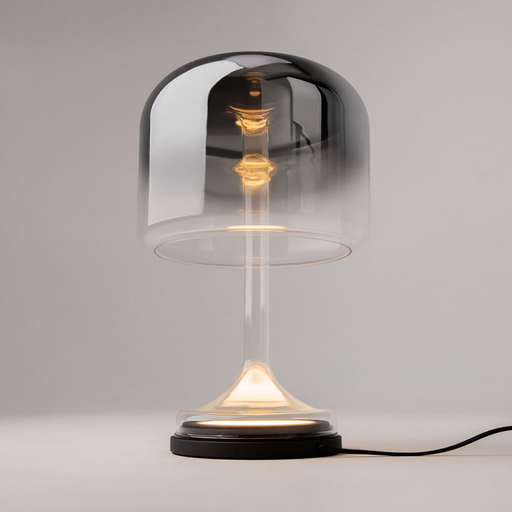 Lampada da tavolo con base e diffusore in vetro con led dimmerabile