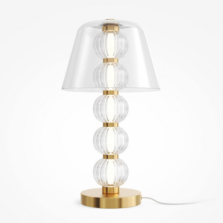 Lampada da tavolo con base in metallo e diffusore a led