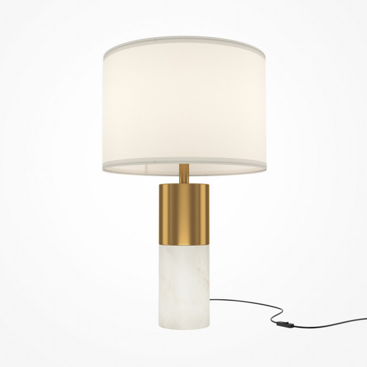 Lampada da tavolo dal design moderno ed elegante con paralume in tessuto