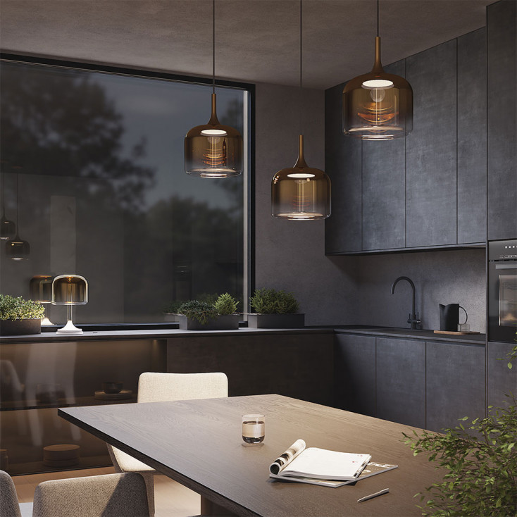 Lampada da tavolo diffusore in vetro a led dal design moderno