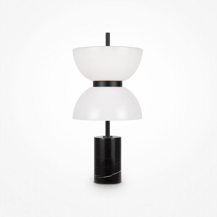 Lampada da tavolo moderna con base in marmo e diffusore in vetro
