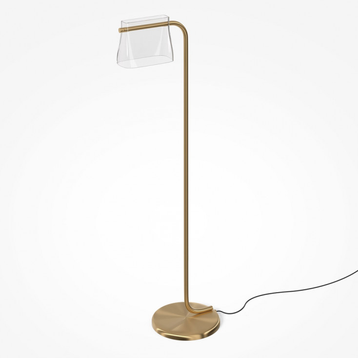 Lampada da terra piantana a LED in metallo con diffusore in vetro