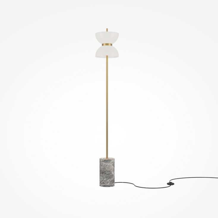 Lampada da terra piantana moderna con base in marmo e diffusore in vetro