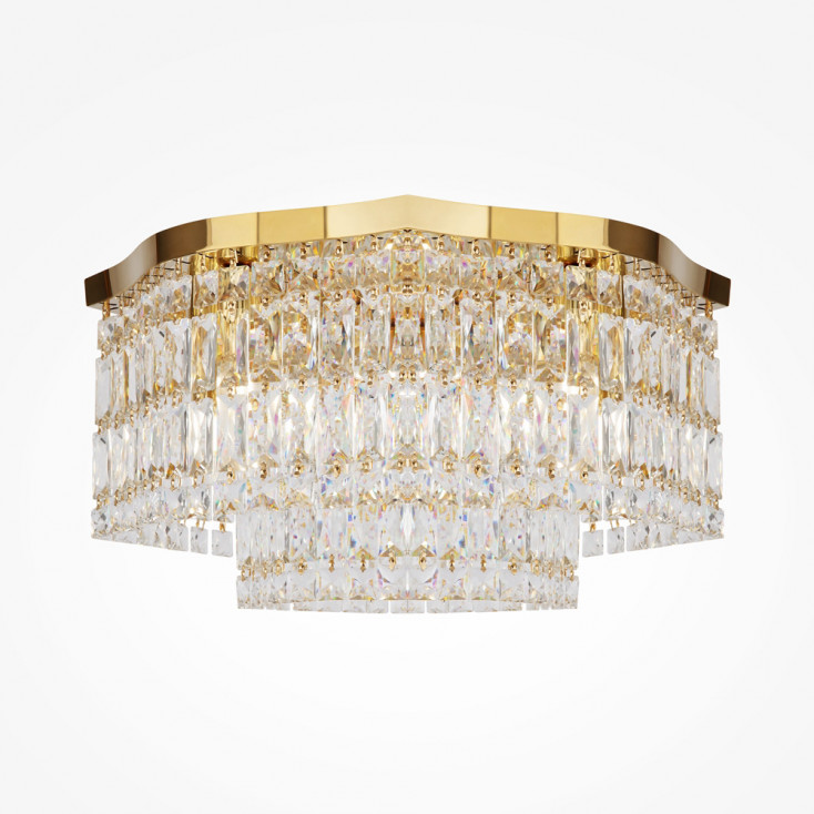 Lampada da soffitto piccolo stile classico in metallo con pendenti in vetro