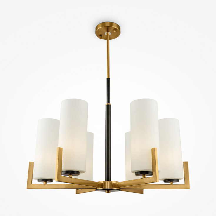 Lampadario piccolo con sei diffusori in vetro in stile moderno