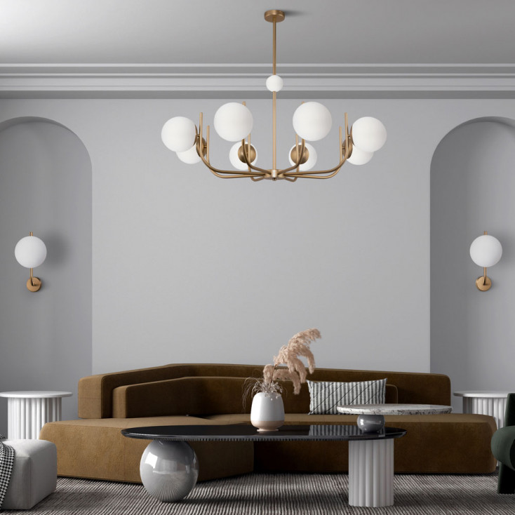 Lampadario piccolo diffusori in vetro a boccia in stile moderno