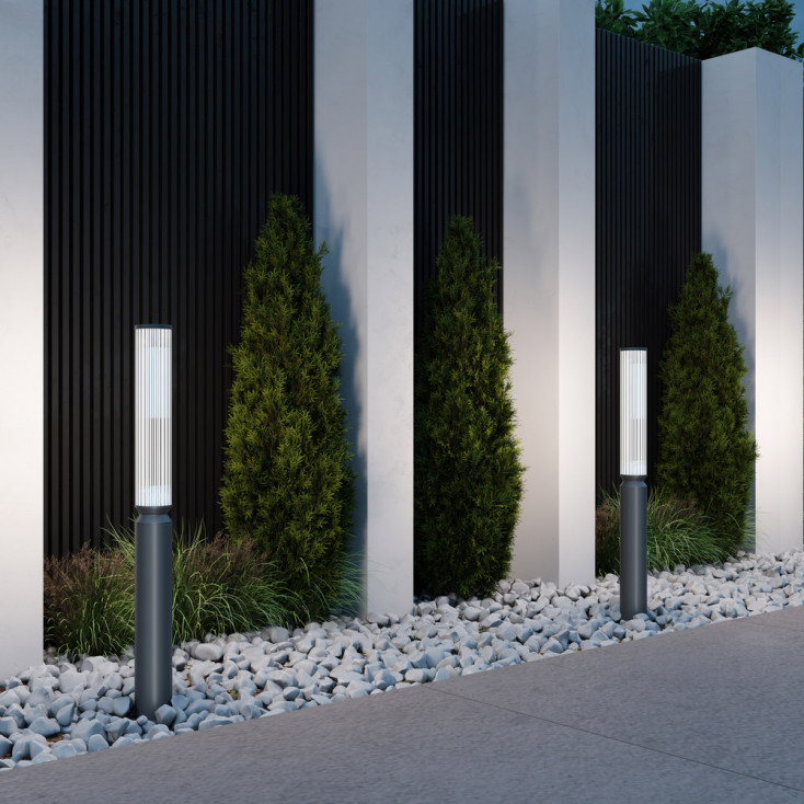 Lampione da giardino in alluminio diffusore a LED in vetro