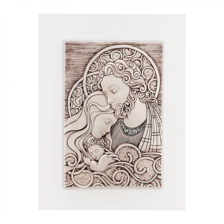 Capezzale moderno con Sacra Famiglia 30x40