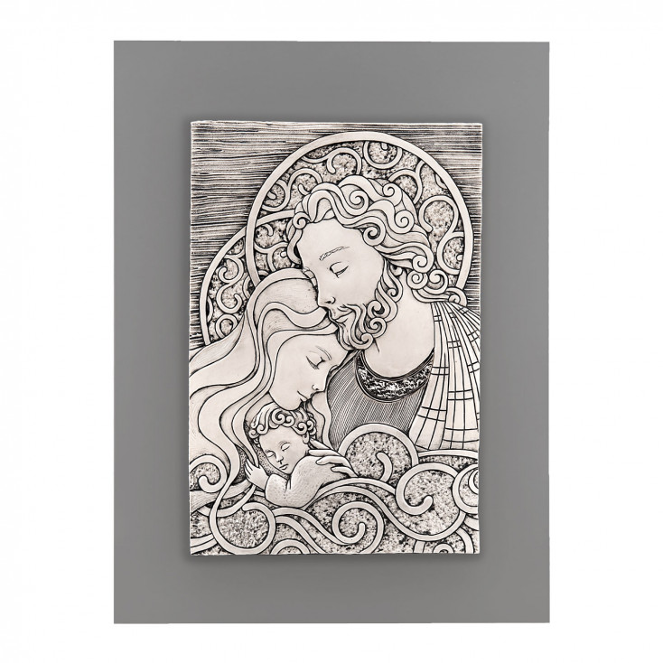 Capezzale moderno con Sacra Famiglia 30x40