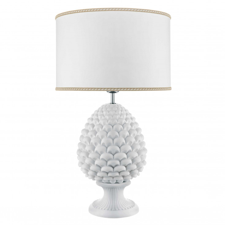 Lampada da tavolo dal design moderno con paralume in tessuto