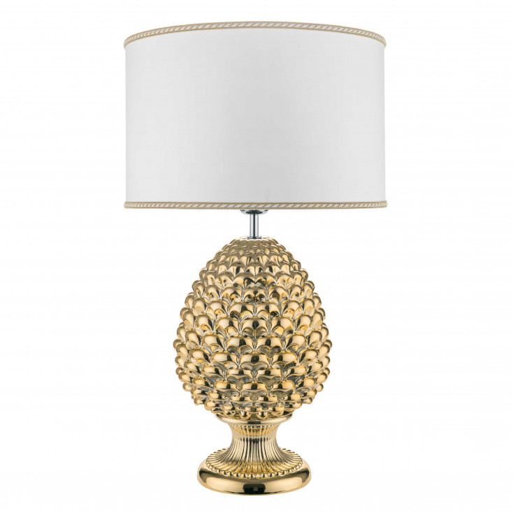 Lampada da tavolo dal design moderno con paralume in tessuto