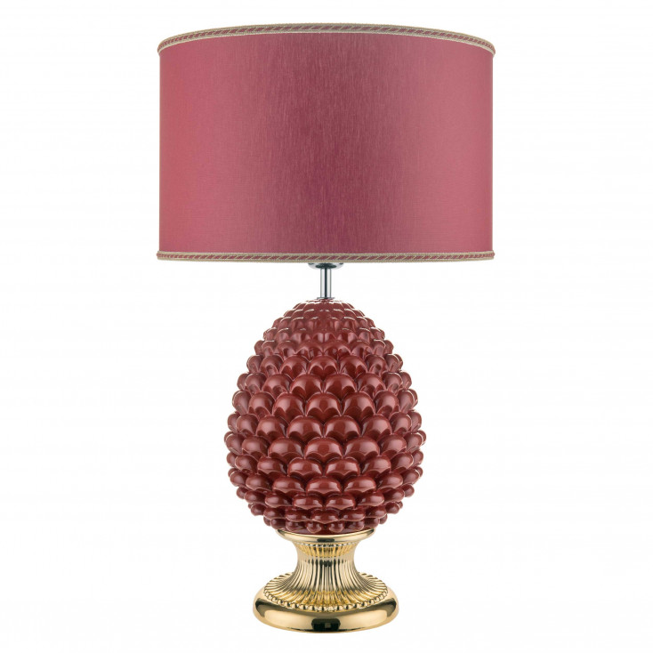 Lampada da tavolo dal design moderno con paralume in tessuto