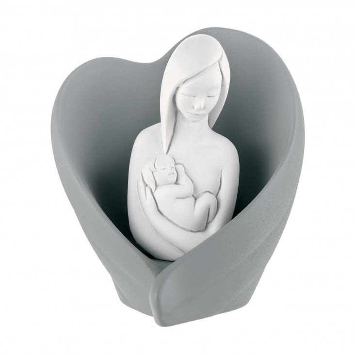 Scultura da tavolo con maternità in marmorino in varie colorazioni