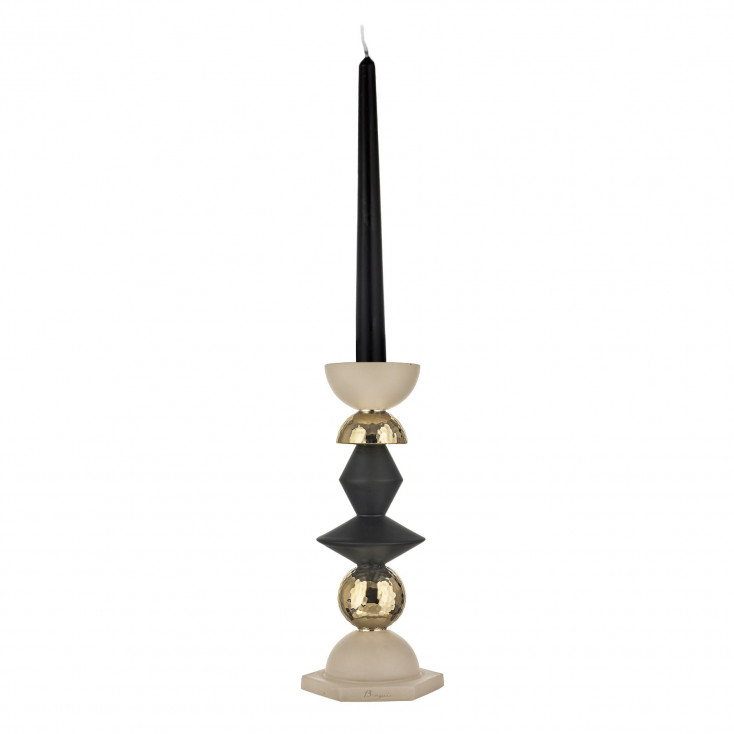 Candelabro alto in marmorino per una candela dal design elegante