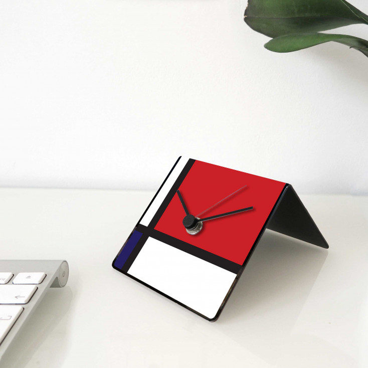 Orologio da tavolo o scrivania calendario e magneti sul retro "MONDRIAN"