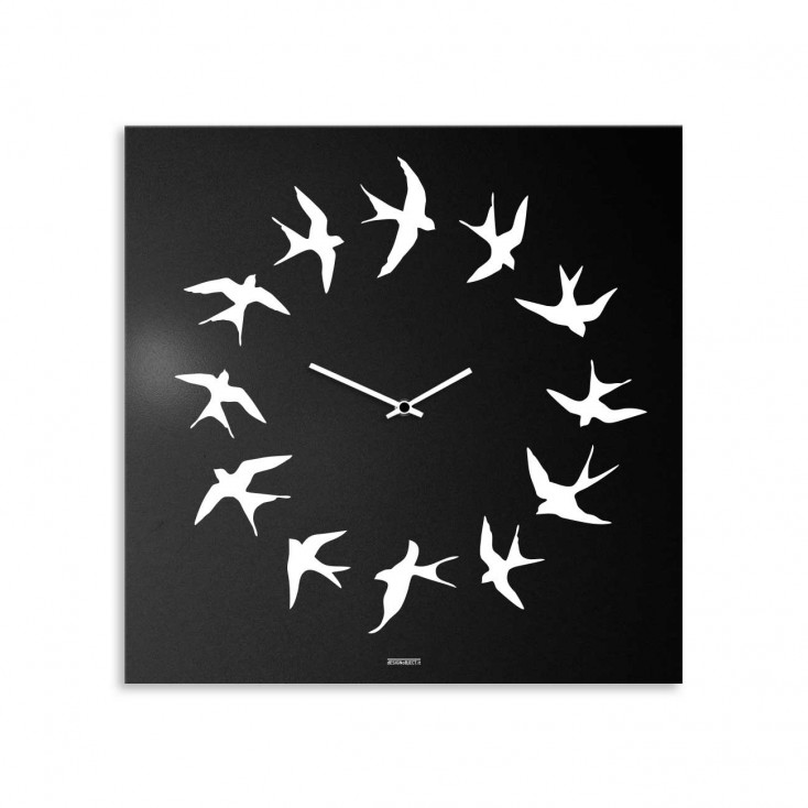 Orologio da parete in metallo design italiano per salotto o cameretta "VOLO"