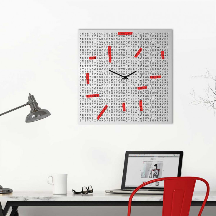 Orologio da parete in metallo in stile moderno per studio o salotto "CROSSWORD"