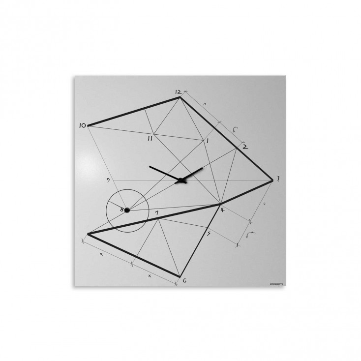 Orologio da parete minimalista con disegno a serigrafia geometrica "TIME LINE"