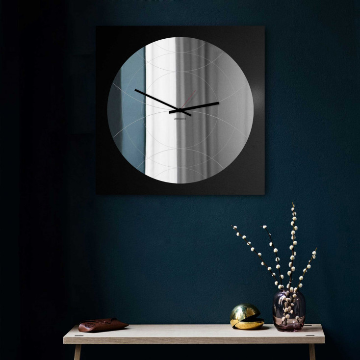 Orologio da parete specchiato stile moderno design italiano "SPECCHIO NARCISO"