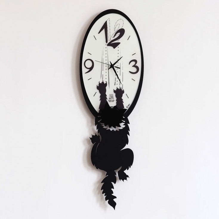 Orologio da parete in metallo con gatto