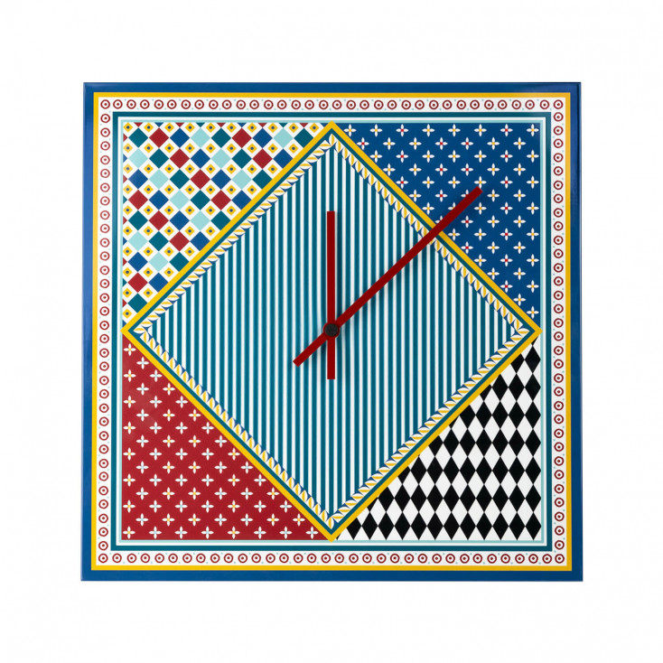 Orologio da parete piccolo dal design moderno in plexiglass con decoro Foulard