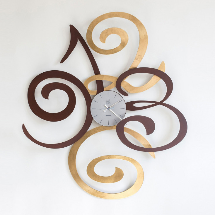 Orologio da parete decorativo grande in metallo numeri artistici e di design