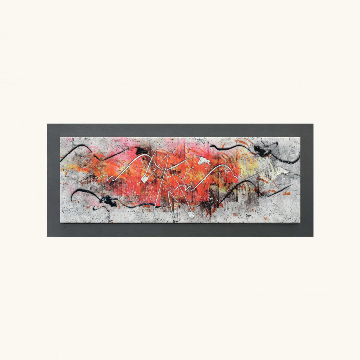 Quadro astratto in legno tema paesaggio in rilievo dettagli in argento
