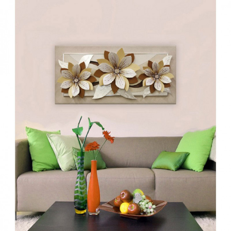 Quadro contemporaneo decoro materico dettagli foglia argento