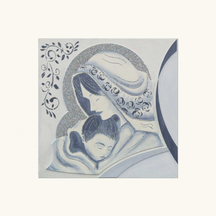Capezzale classico quadro per camera da letto con la maternità glitterato 35x35