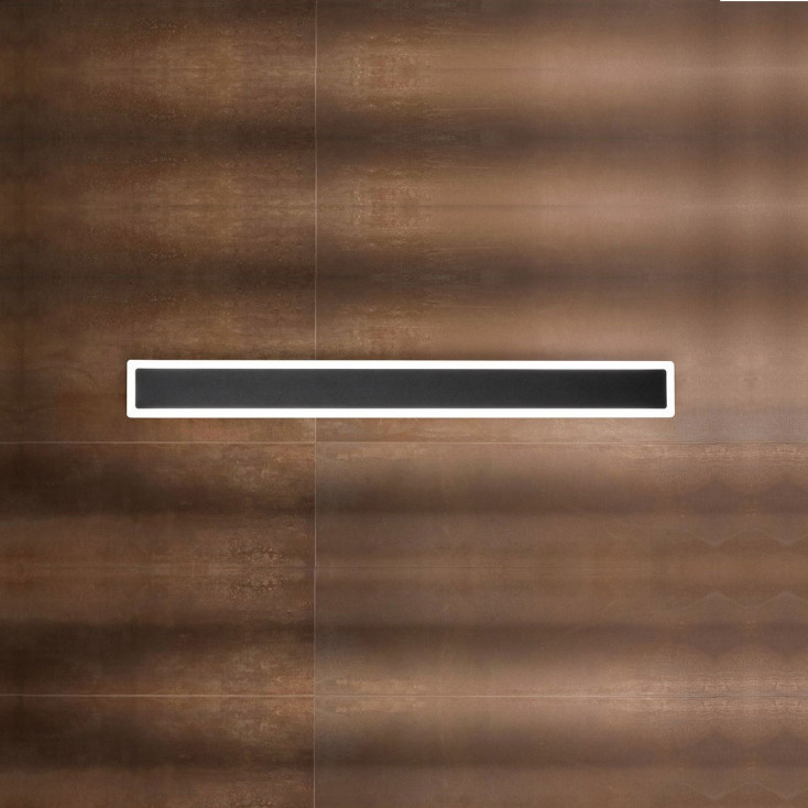 Applique a led grande lineare con struttura in metallo e diffusore in acrilico
