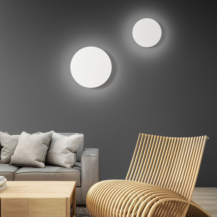 Applique da parete piccola a led con struttura in metallo rotonda