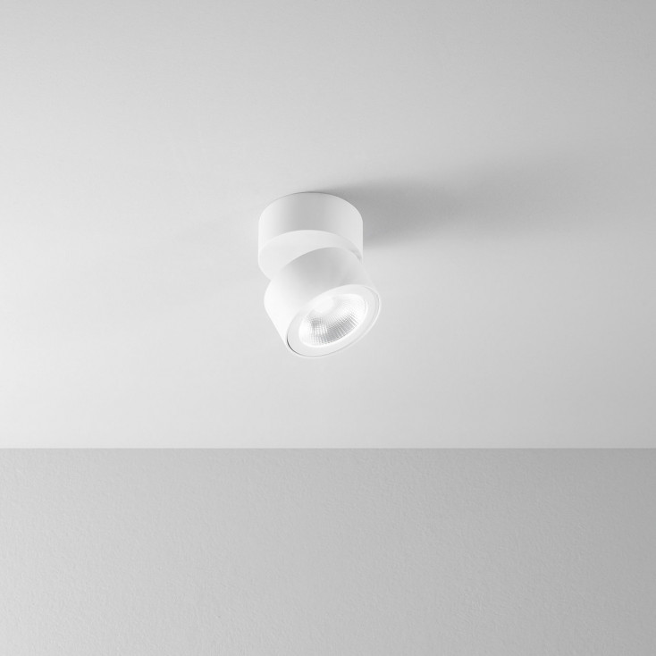 Faretto a led grande da soffitto struttura in metallo e diffusore orientabile