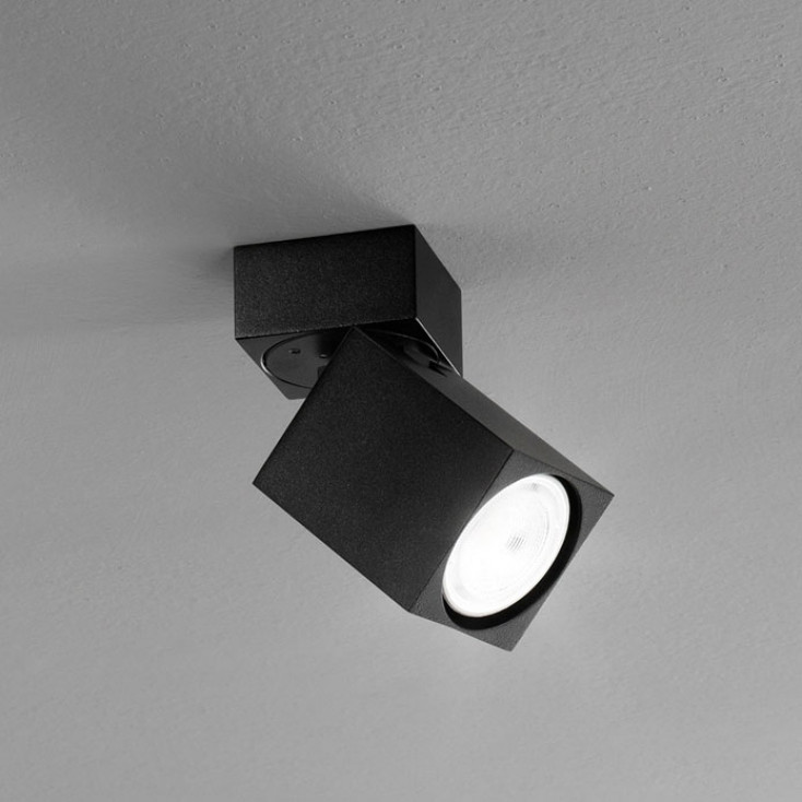 Faretto da soffitto con struttura in in metallo e diffusore orientabile