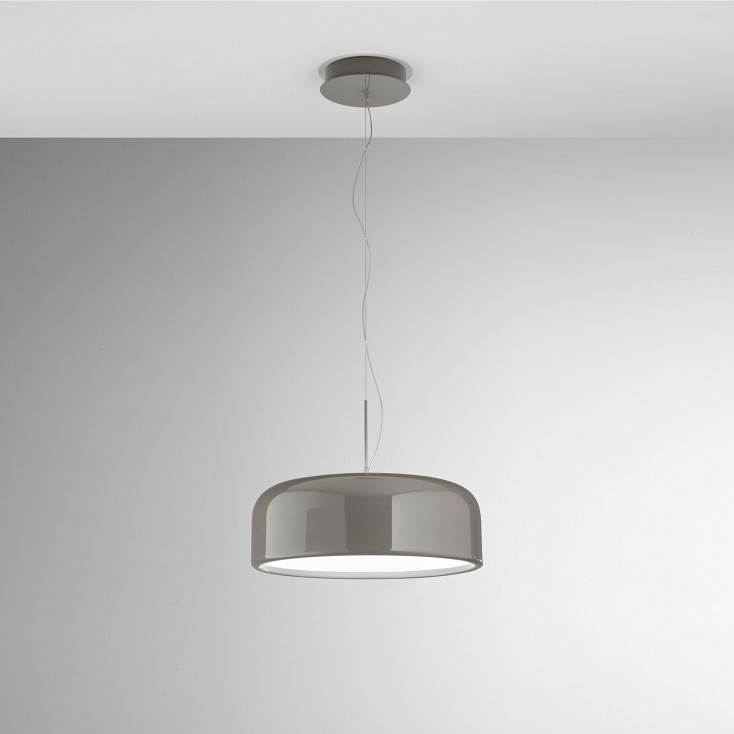 Lampada a sospensione a led grande in metallo con diffusore in acrilico