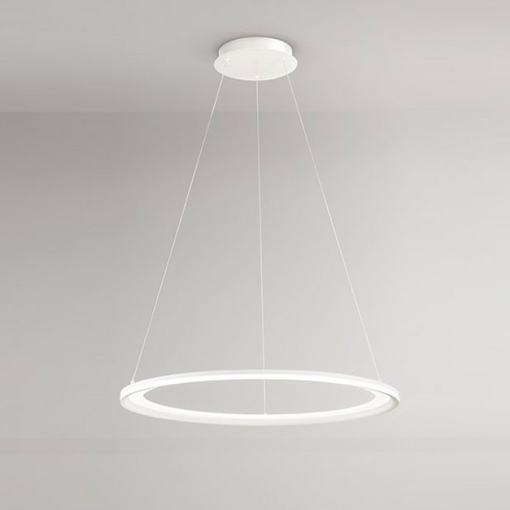 Lampada a sospensione grande a led con struttura in metallo rotonda