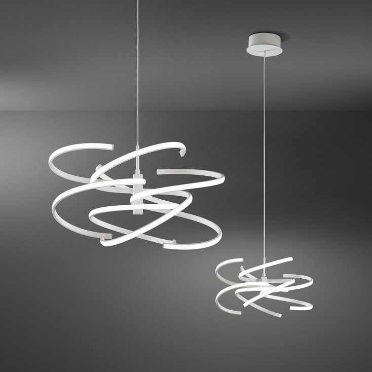 Lampada a sospensione grande a led struttura in metallo