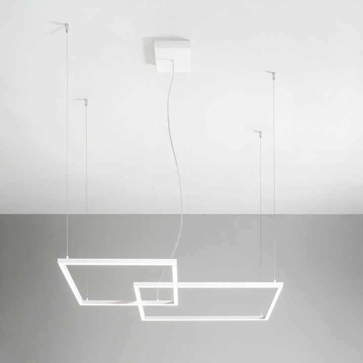 Lampada a sospensione led in metallo e diffusore in acrilico dal design moderno