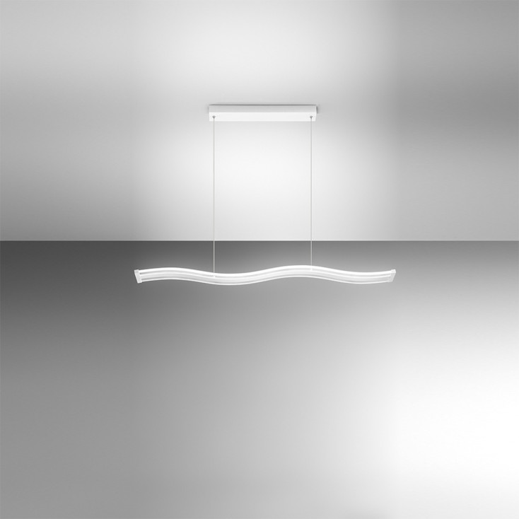 Lampada a sospensione moderna con diffusore a led e struttura in alluminio