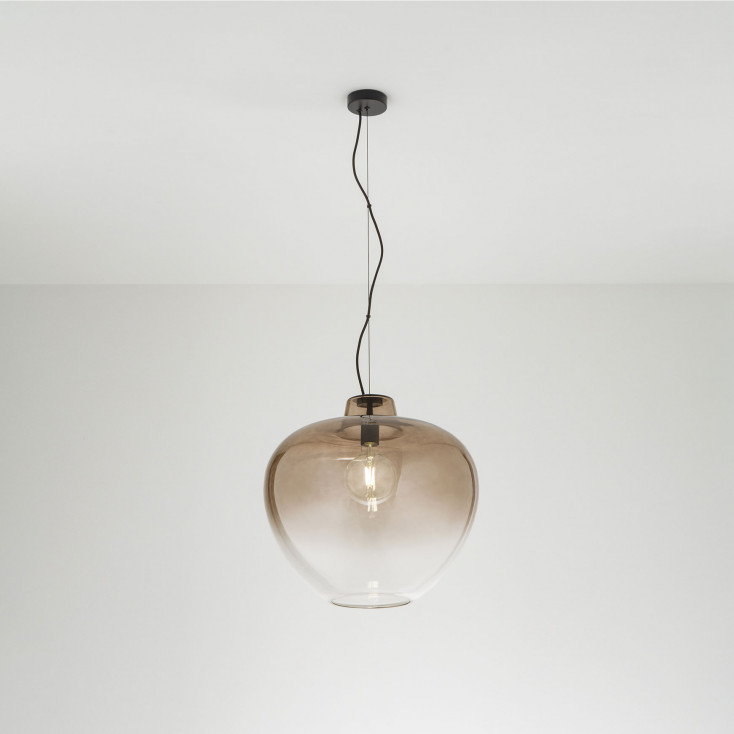 Lampada a sospensione moderna singola struttura in metallo diffusore in vetro