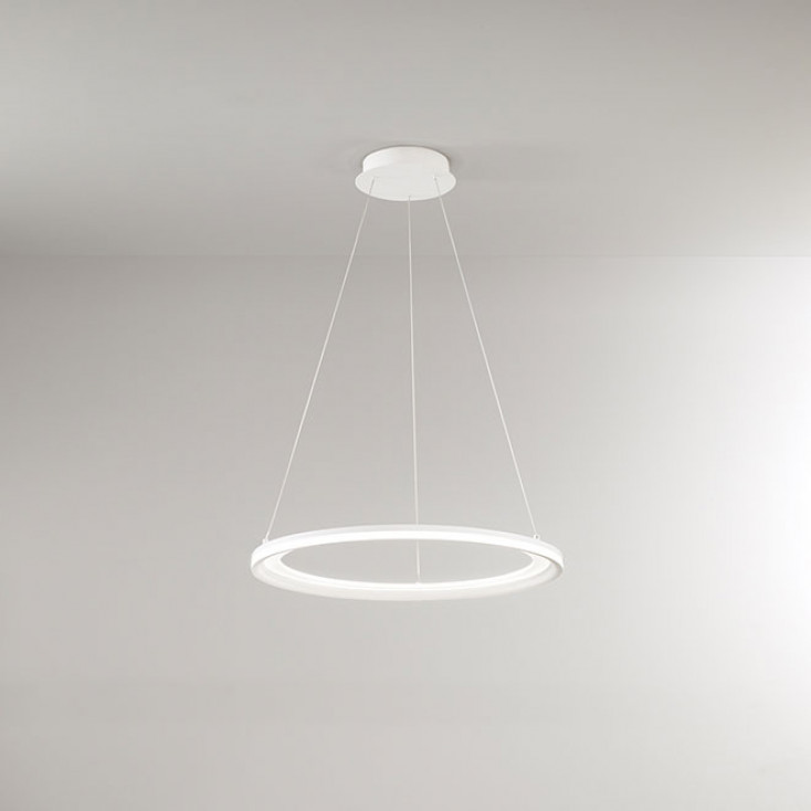 Lampada a sospensione piccola a led con struttura in metallo rotonda