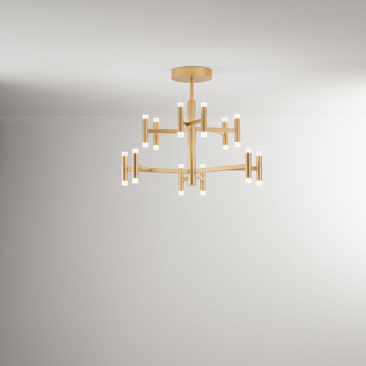 Lampada da soffitto a led struttura in metallo e diffusori in acrilico