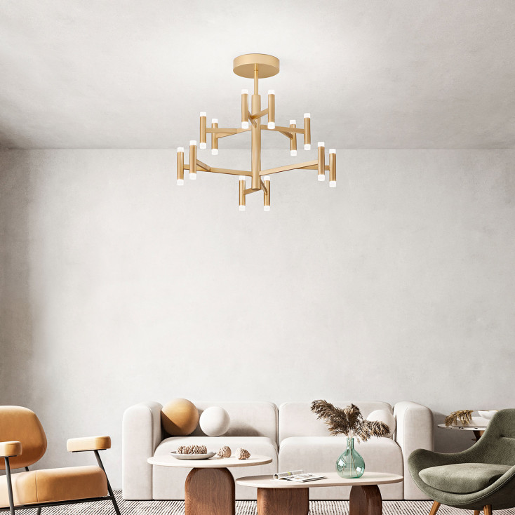 Lampada da soffitto a led struttura in metallo e diffusori in acrilico